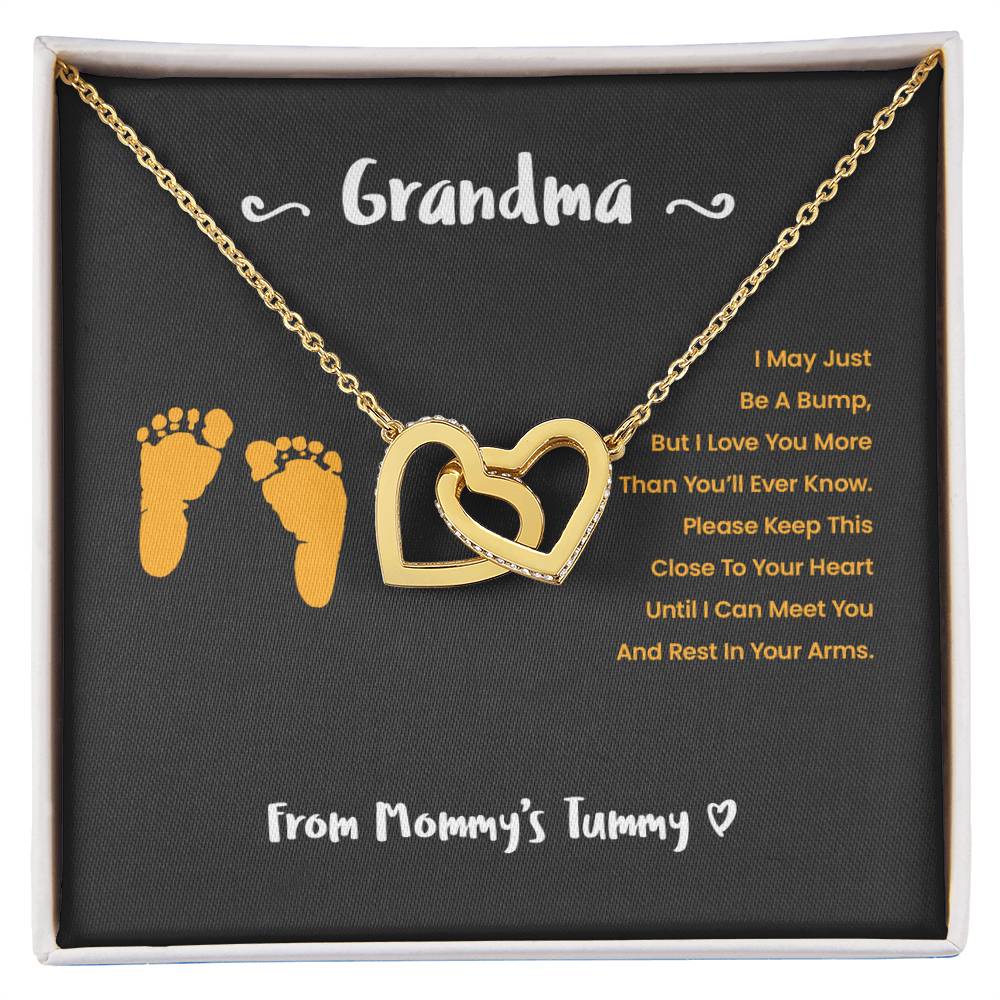 Grandma I Can'T Wait To Meet You - Yellow Version Interlocking Hearts Necklace