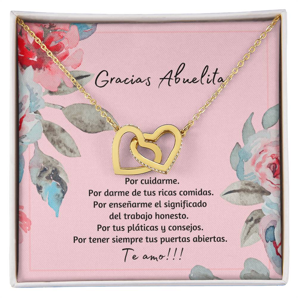 Gracias Abuelita Por Darme De Tus Ricas Comidas Interlocking Hearts Necklace
