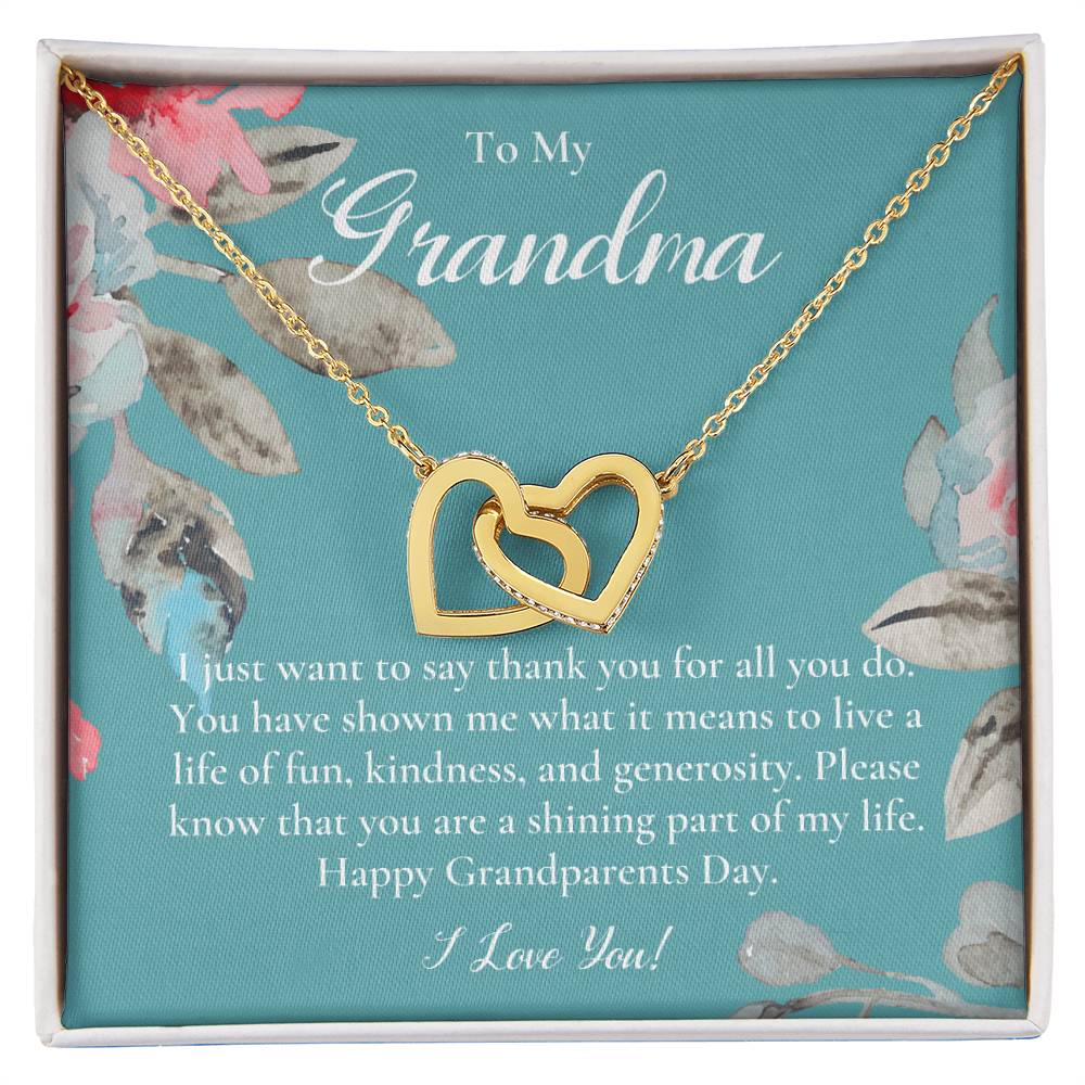 Gift For Grandma Necklace Grandmother Birthday Gift From Granddaughtergrandson To My Grandma Necklace Gift Grandmother Gift Grandparents Day Gift Interlocking Hearts Necklace