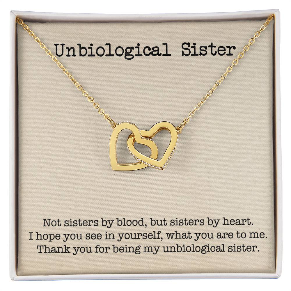 Unbiological Sister Interlocking Hearts Necklace