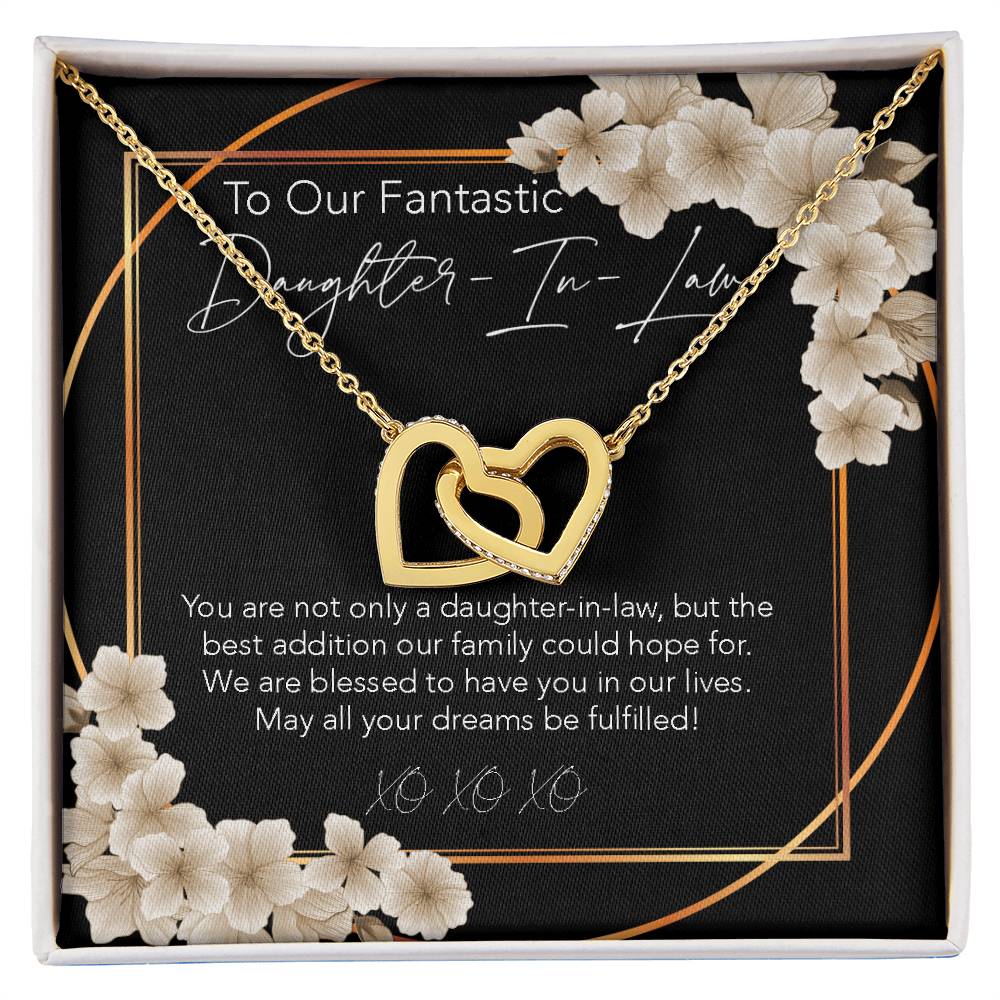Interlocking Hearts Necklace To My Daughter-In-Law My Daughter-In-Heart Bonus Daughter Gift Daughter-In-Law Necklace Daughter-In-Law