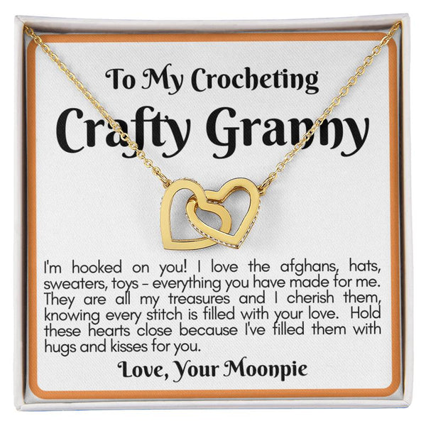 Crocheting Granny Linked Hearts Gift From The Moonpie Interlocking Hearts Necklace