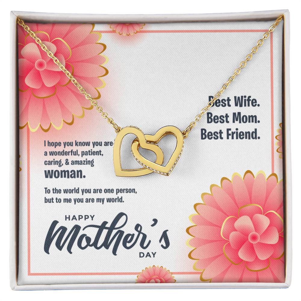 Most Amazing Woman Interlocking Hearts Necklace
