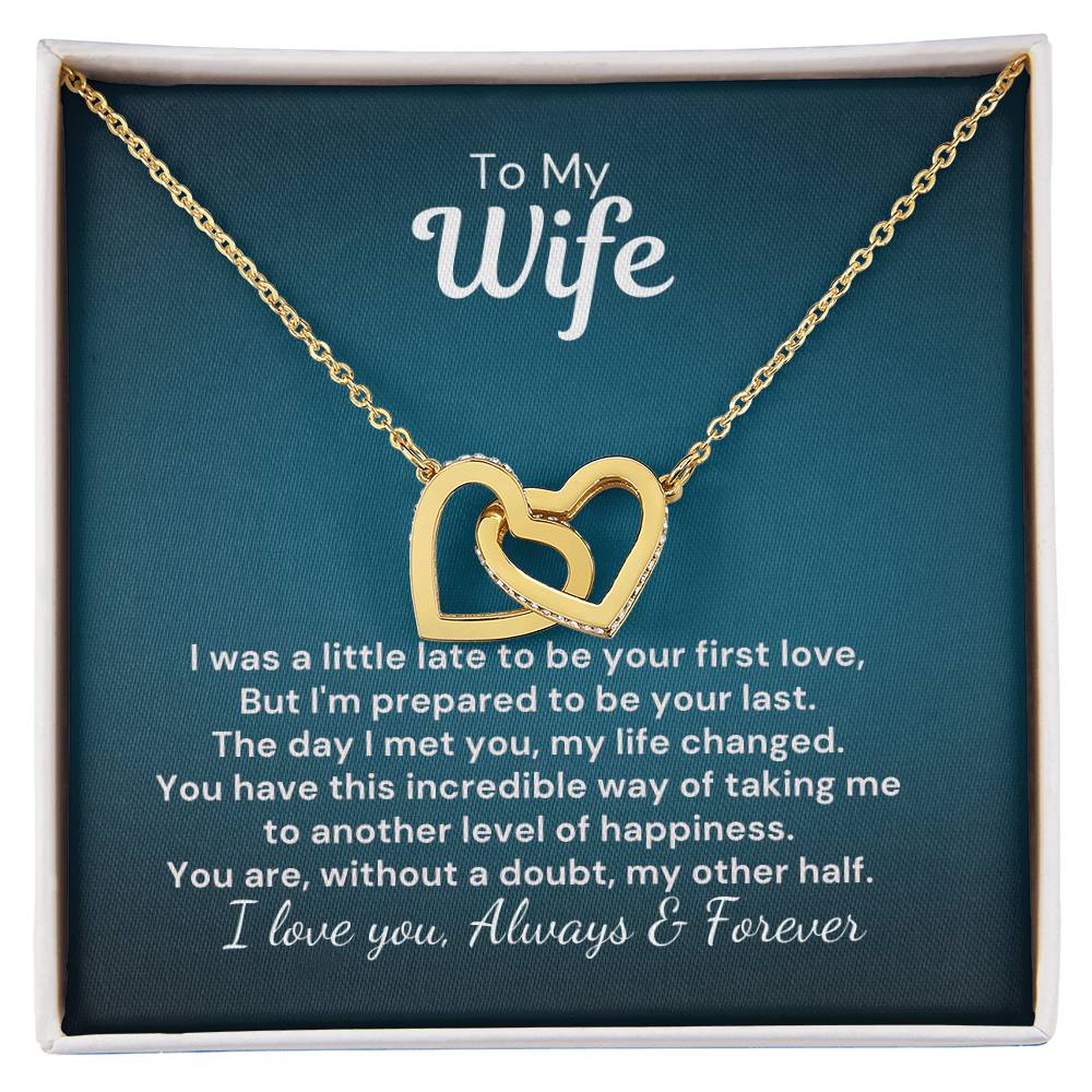To My Wife - My Other Half - Interlocked Hearts Necklace Interlocking Hearts Necklace