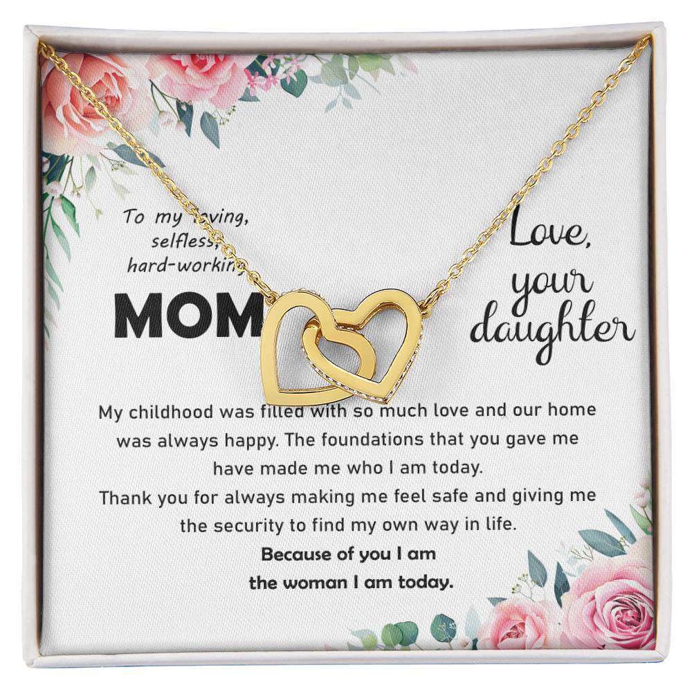 Thank You Mom Thanksgiving Gift Interlocking Hearts Interlocking Hearts Necklace