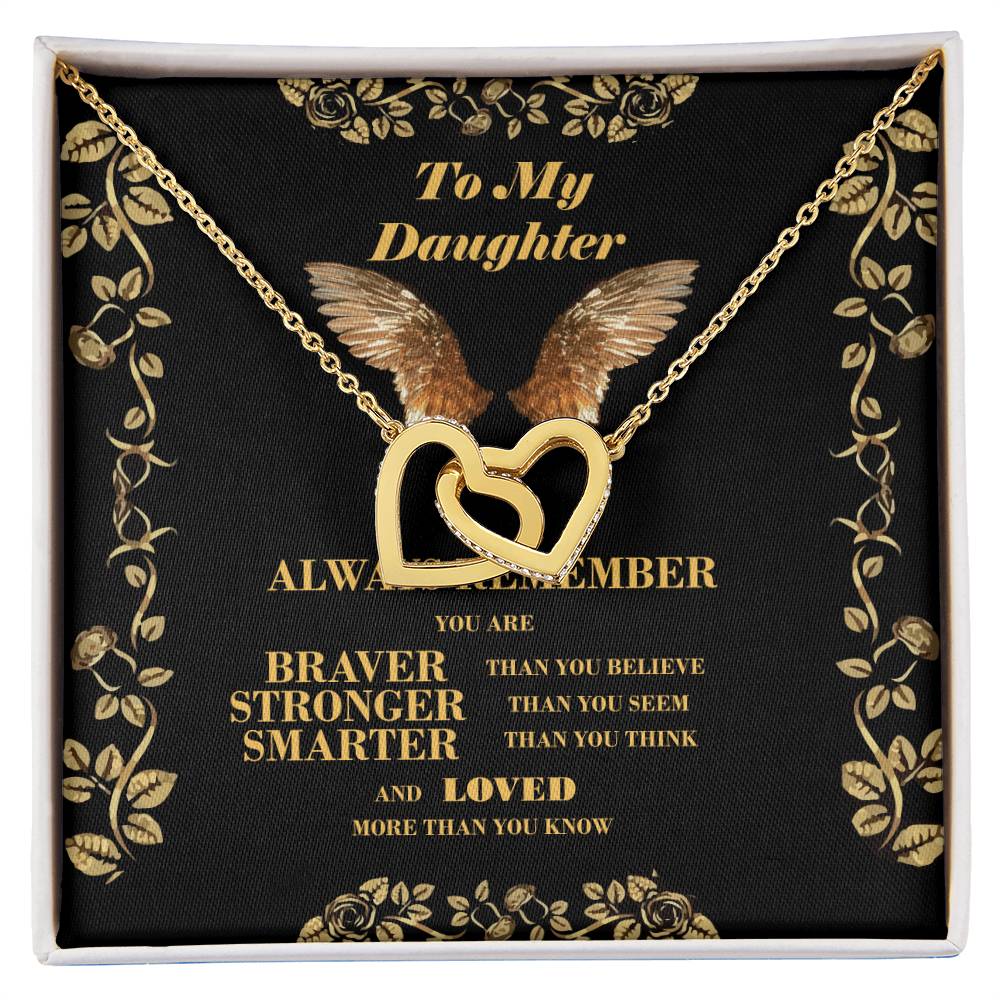 To My Daughter - Interlockinh Heart Necklace. Interlocking Hearts Necklace