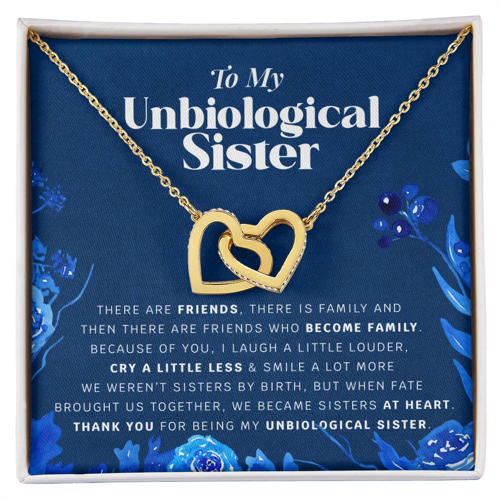 Unbiological Sister Necklace Gift Jewelry Gifts For Best Friend Birthday Thank You Interlocking Hearts Necklace
