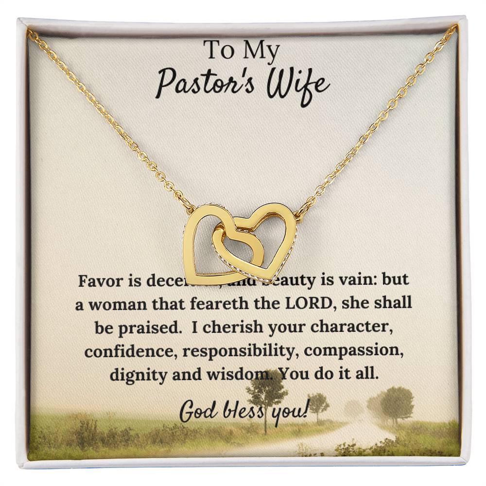 Gorgeous Two Hearts Necklace Pastor'S Wife Gift Interlocking Hearts Necklace