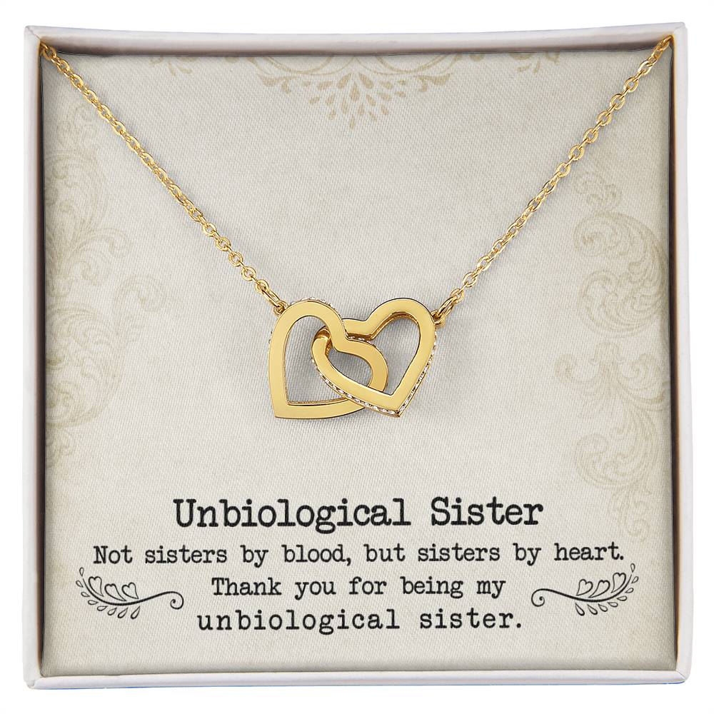 Unbiological Sisters Interlocking Hearts Necklace