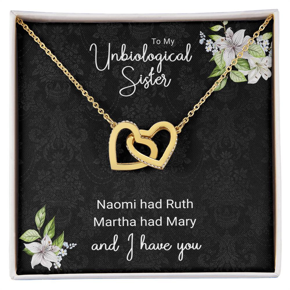 Unbiological Sister Necklace Naomi Had Ruth Twin Hearts Interlocking Hearts Necklace
