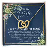 15Th Anniversary Gift For Wife 15 Year Anniversary Gifts 15Th Wedding Anniversary Gift Ideas 15 Year Anniversary Gift For Her Interlocking Hearts Necklace