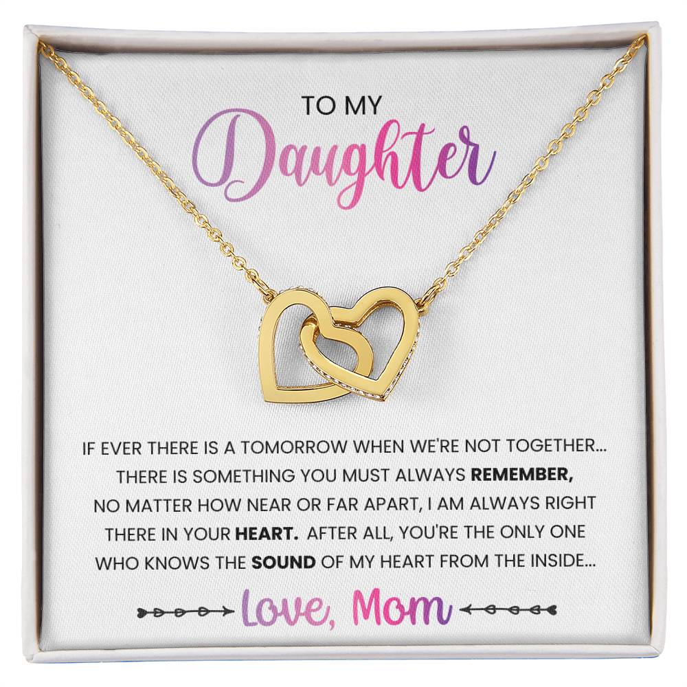 My Daughter - Sound Of My Heart Interlocking Hearts Necklace