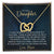 To My Daughter - Unique Heart Bonding Necklace Gift Set Interlocking Hearts Necklace