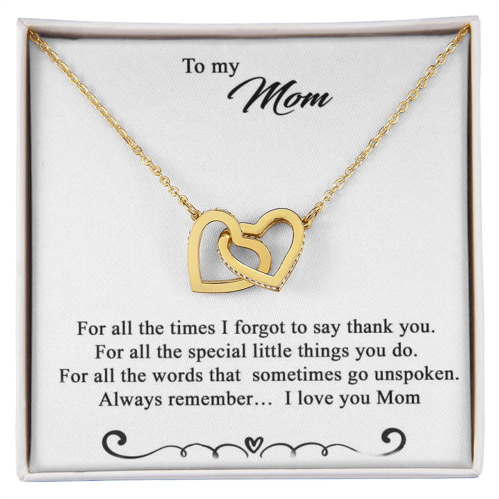 To My Mom Necklace Interlocking Hearts Necklace