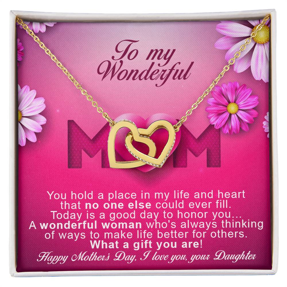 Daughters ! Perfect Mother'S Day Necklace Gift Interlocking Hearts Necklace