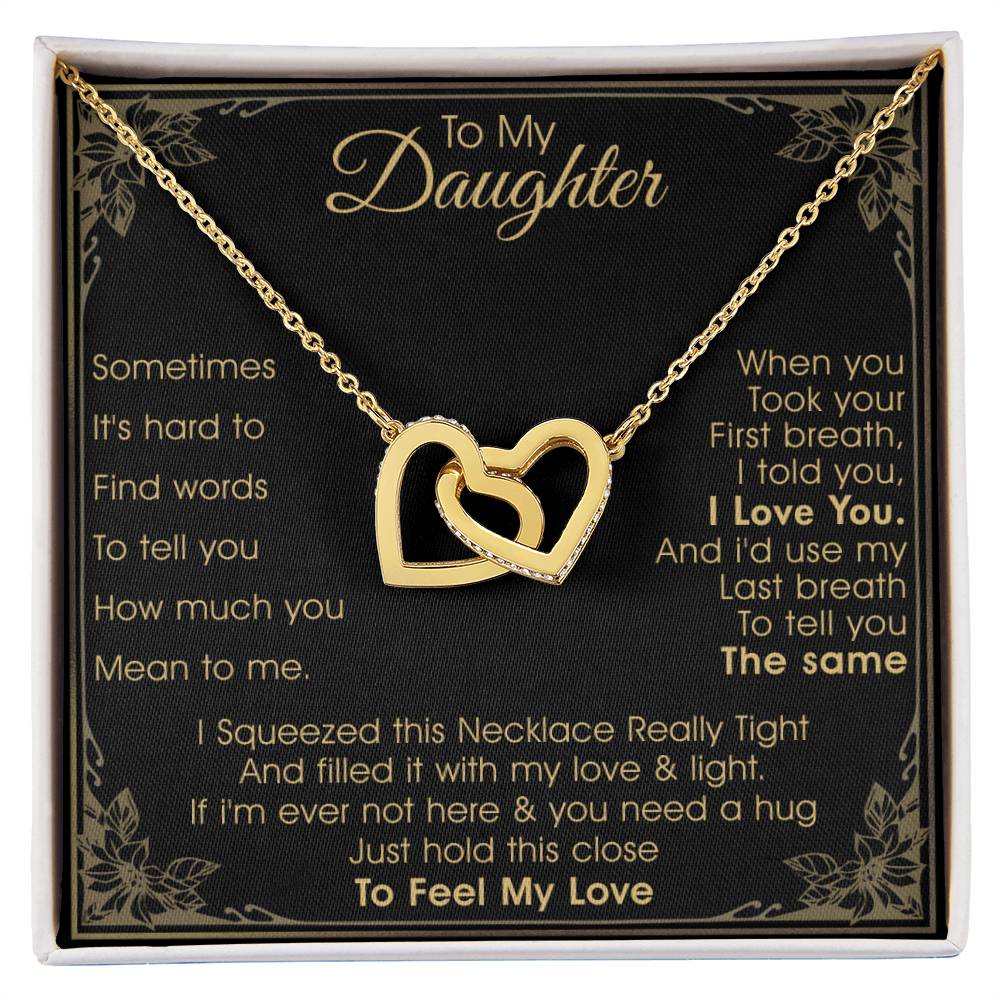 A Gift For Daughter Interlocking Hearts Necklace - Feel My Love