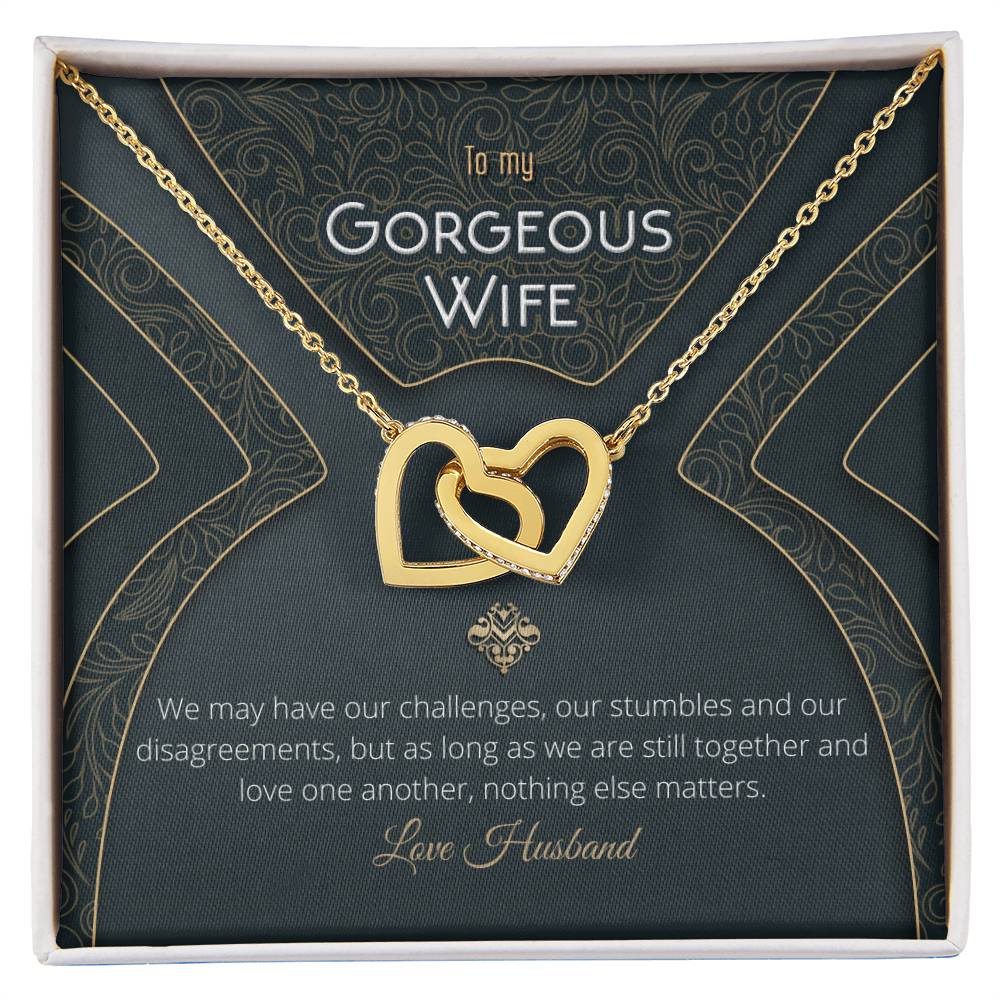 Unique & Romantic Husband To Wife Gift Necklace Interlocking Hearts Necklace