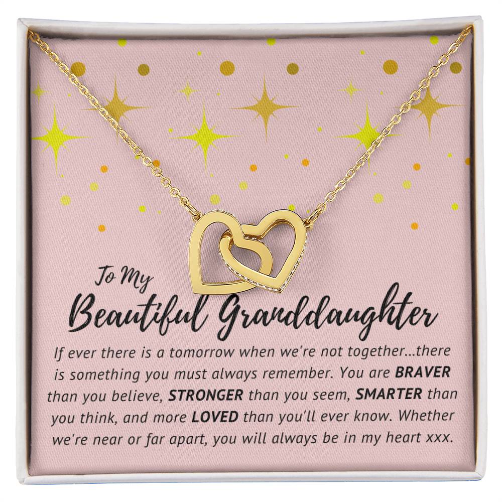 To My Beautiful Granddaughter - Interlocking Hearts Necklace [Soq4-26]