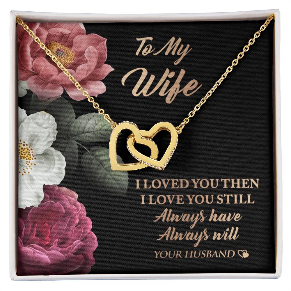 Perfect Valentine'S-Day Gift For Your Wife! Interlocking Hearts Necklace