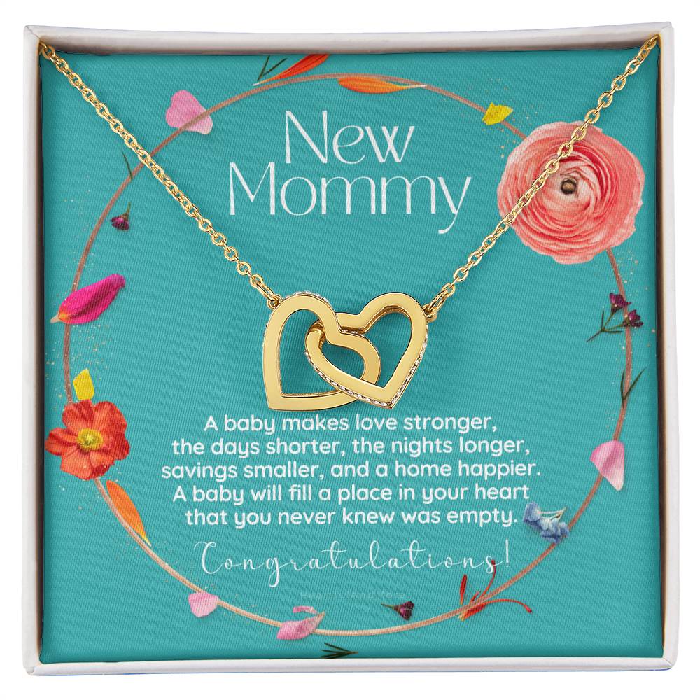 Mom To Be Necklace New Mom Necklace First Time Mom Necklace Pregnancy Gift New Mom Gift New Mommy Gift New Mom Gift Jewelry Interlocking Hearts Necklace