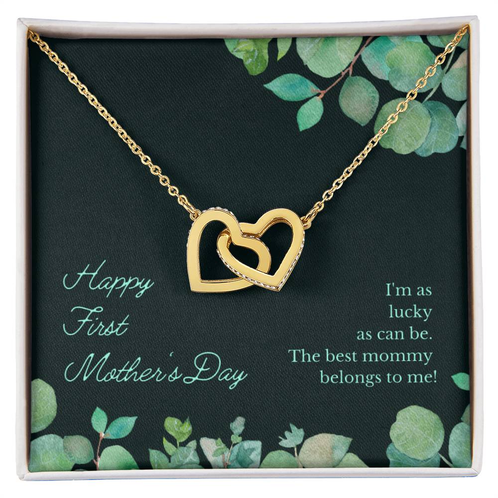 The Best Mommy Necklace Gift Two Hearts Necklace Mother'S Day Gift For Mom Interlocking Hearts Necklace