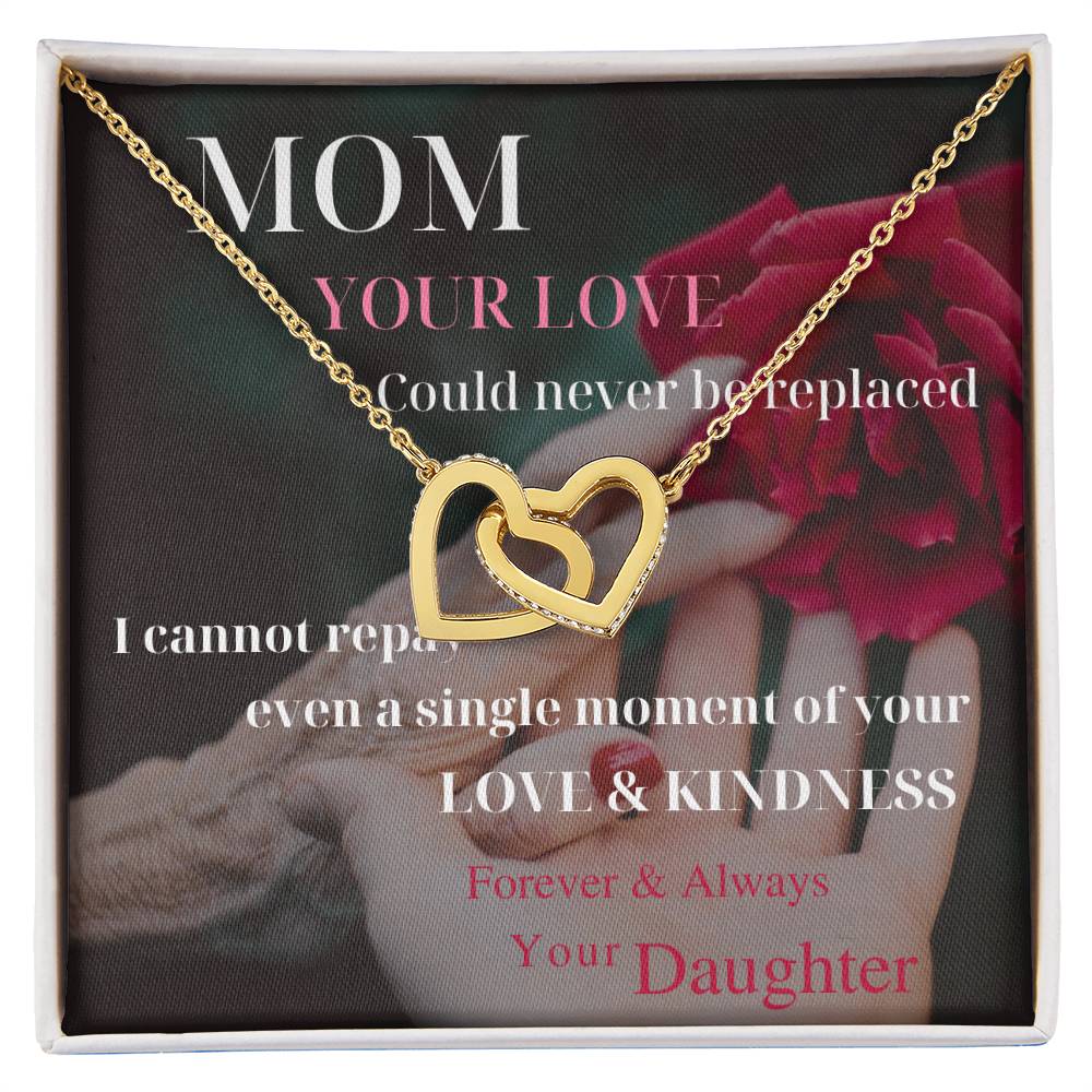 Mom Your Love Could Never Be Replaced Interlocking Hearts Necklace