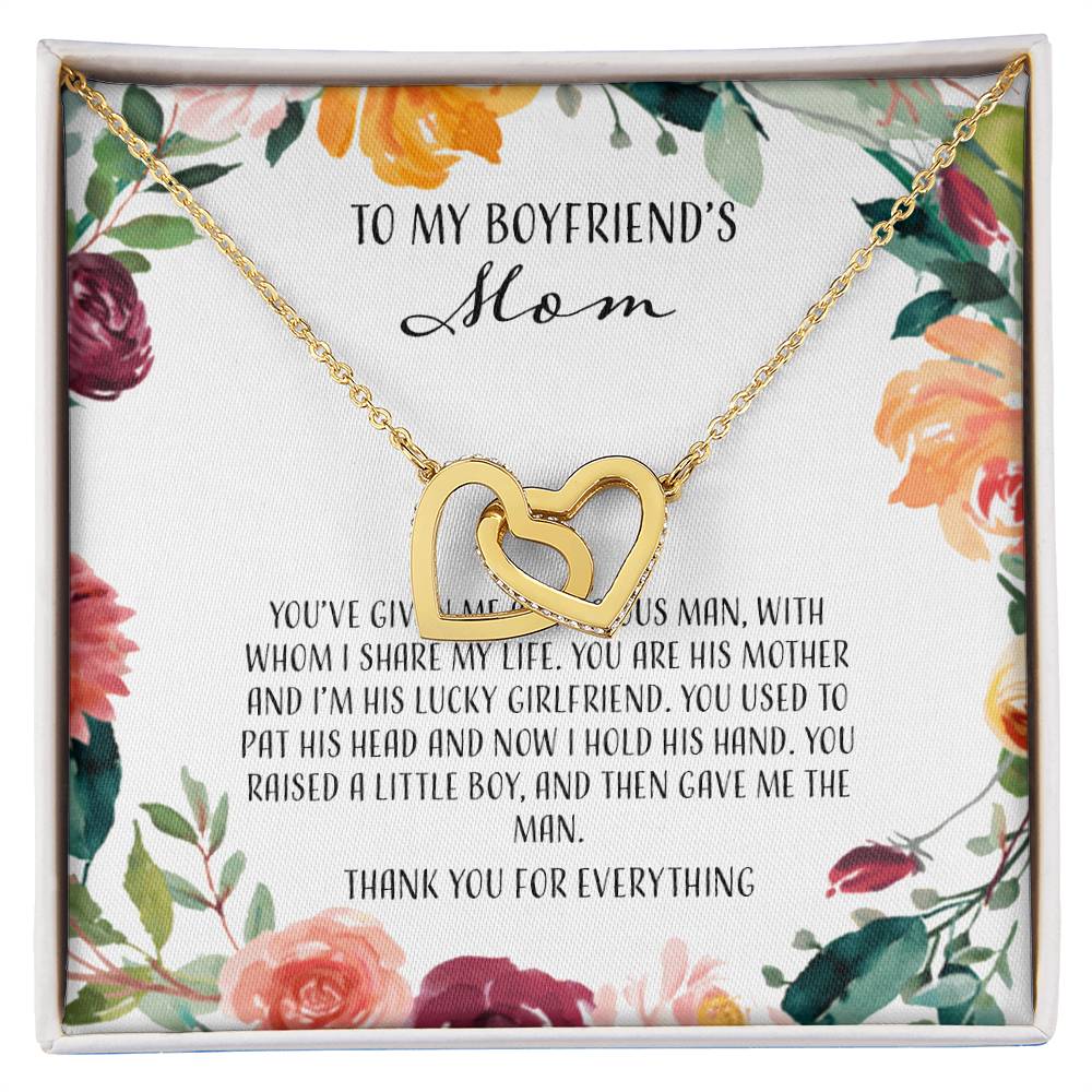 To My Boyfriends Mom - Floral Interlocking Hearts Necklace
