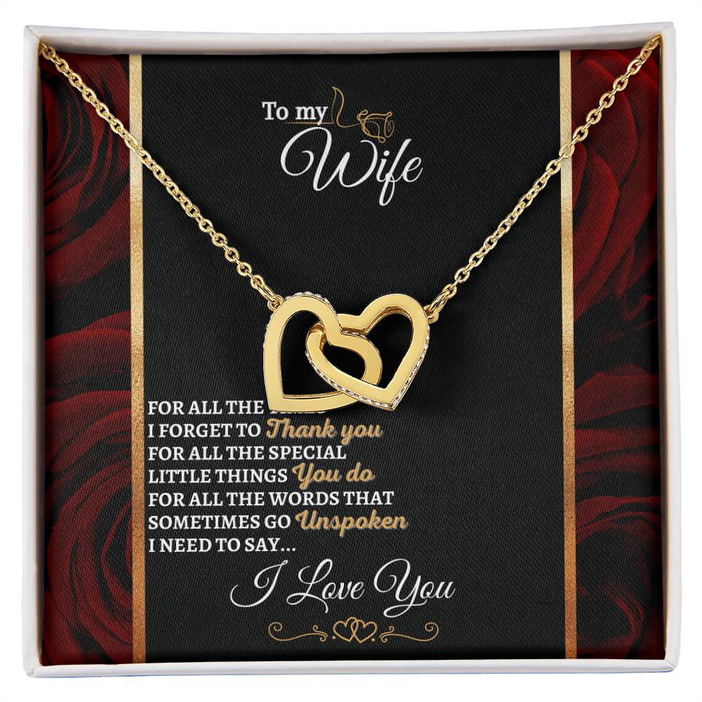 I Need To Say Interlocking Hearts Necklace Roses Edition