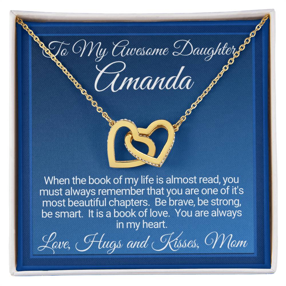 Personalized Gift For Awesome Daughter From Mom Interlocking Hearts Necklace