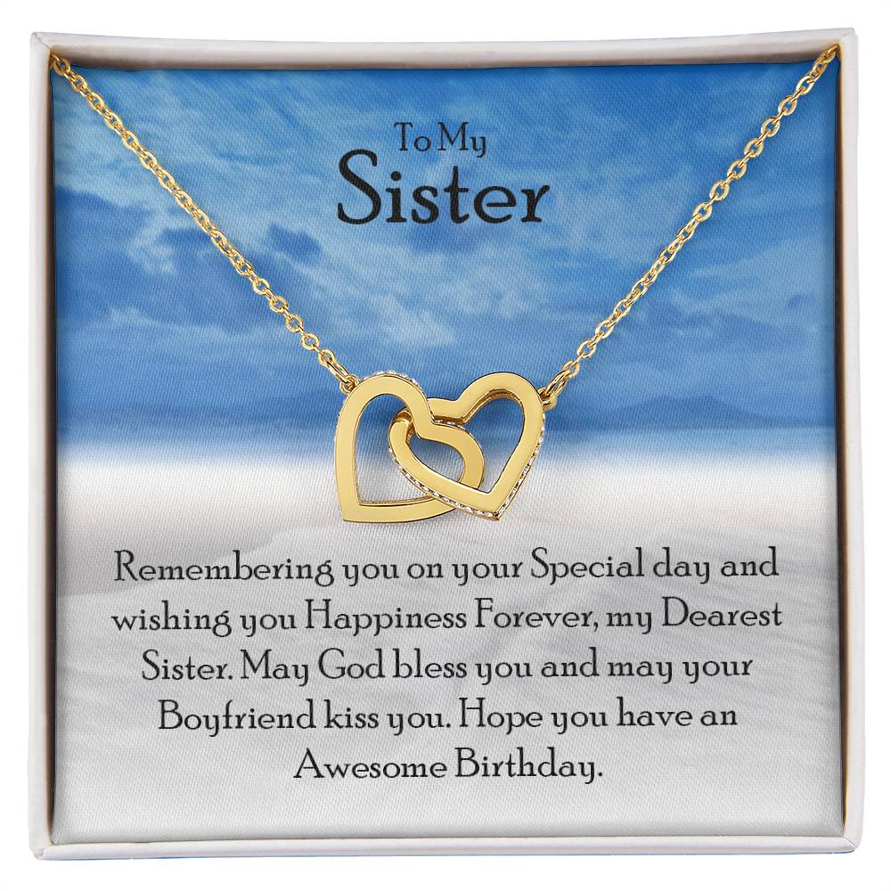 Sister Gifts From Sister Sterling Silver Cz Necklace For Sisters Best Friend Birthday Jewelry Friendship Gift Ideas Interlocking Hearts Necklace