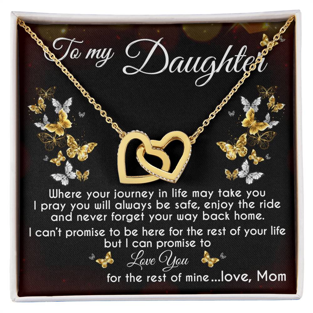 To My Daughter Interlocking Hearts Necklace
