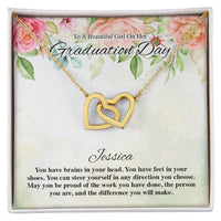 To A Beautiful Girl On Her Graduation Day Flowery Interlocking Hearts Interlocking Hearts Necklace
