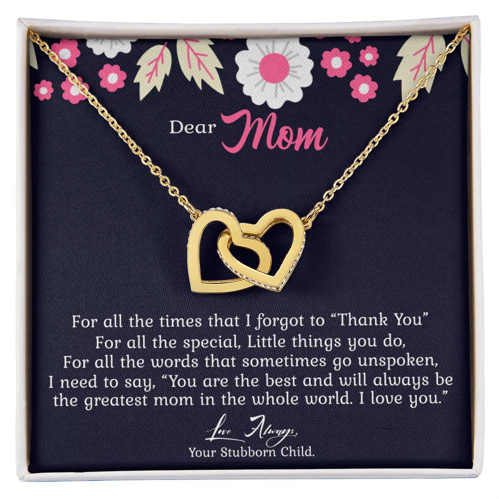 Greatest Mom In The World Limited Edition Interlocking Hearts Necklace