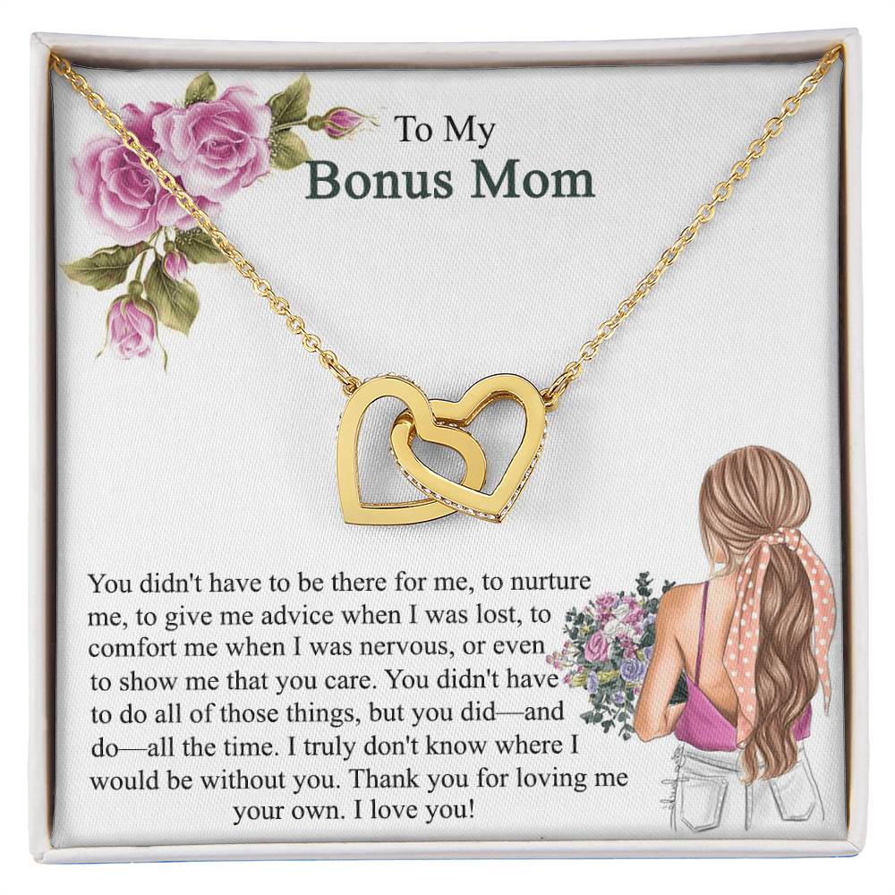 Step Mom Gift Bonus Mom Necklace Present For Stepmom For Mother'S Day Christmas Birthday Double Circles Mother - Necklace Interlocking Hearts Necklace