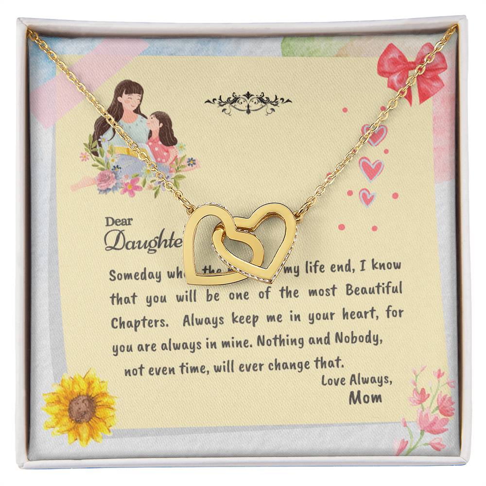 Pages Of My Life Interlocking Love Heart Necklace - Mother Daughter Necklace Interlocking Hearts Necklace
