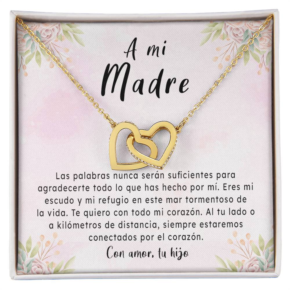 Mother'S Day Gift Necklace From Son On Interlocking Hearts Necklace