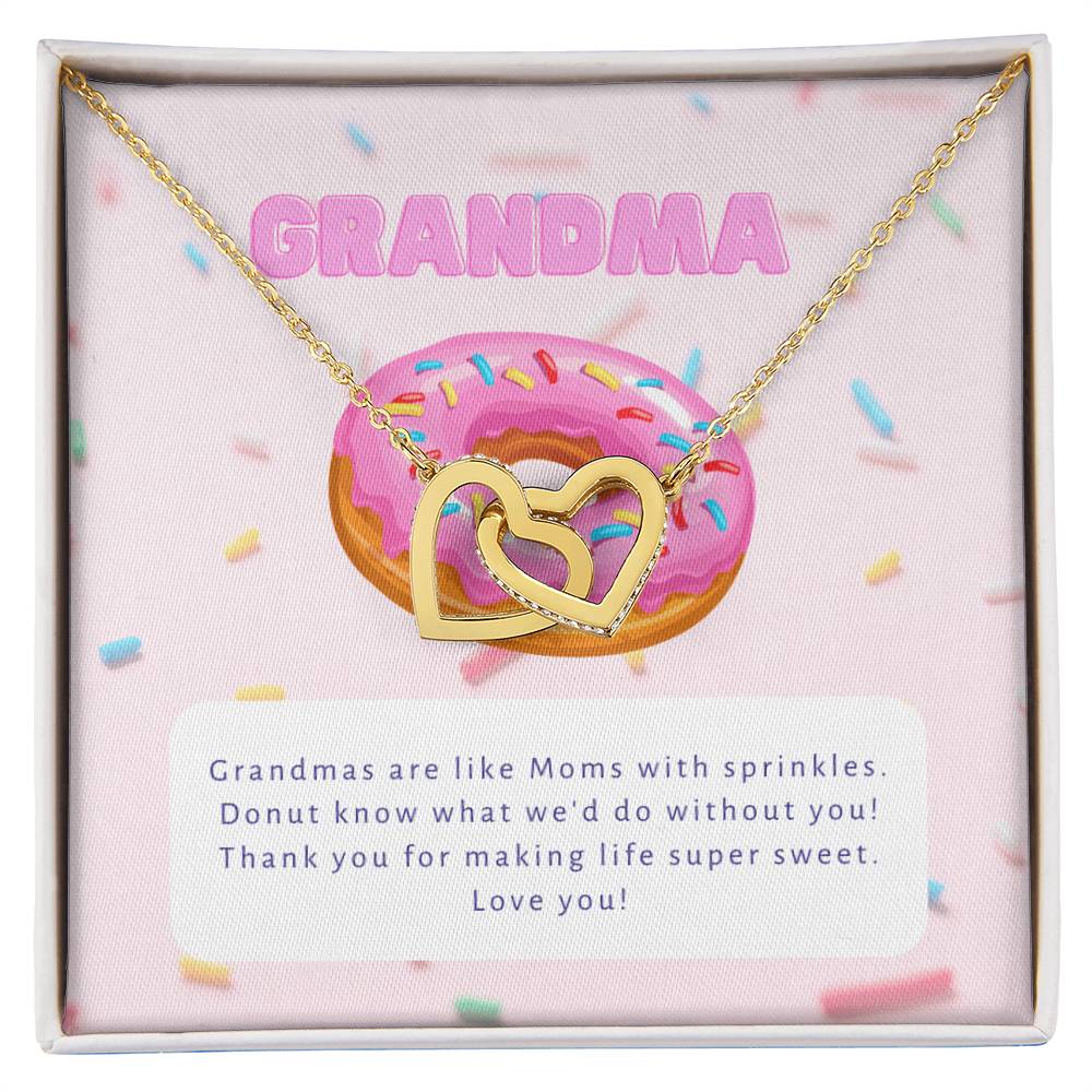Donut Know What We'D Do Without You Interlocking Hearts Necklace