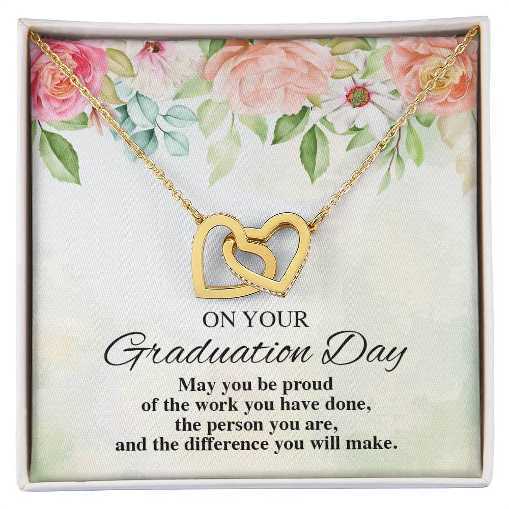 On Your Graduation Necklace Interlocking Hearts Necklace