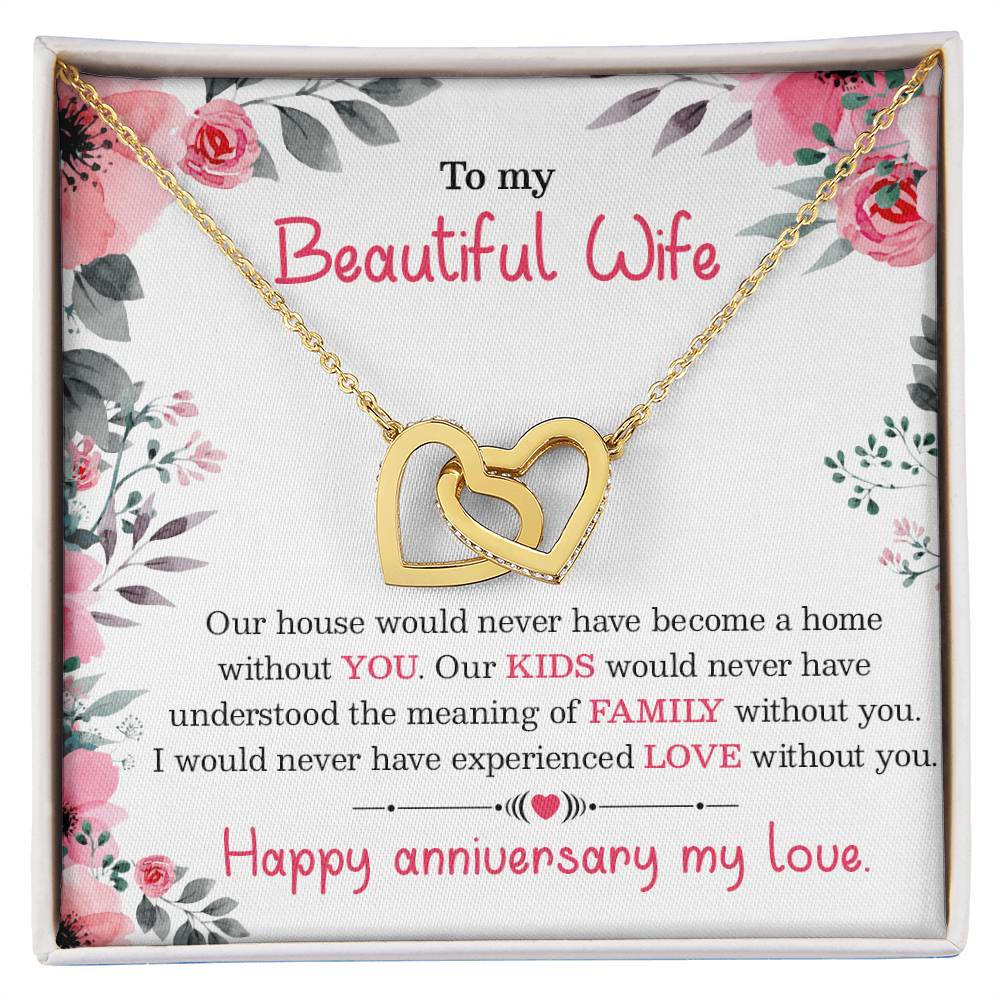 Interlocking Heart Anniversary Necklace Gift For Your Wife Interlocking Hearts Necklace