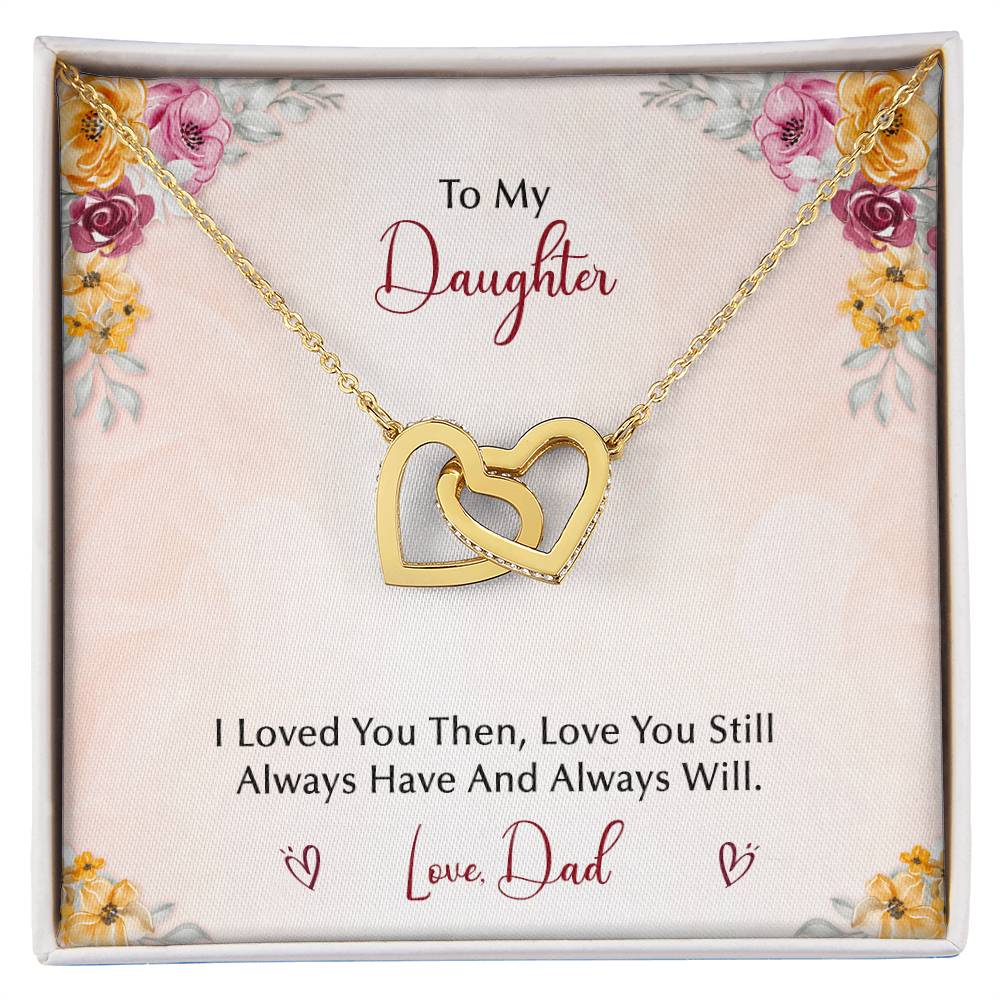 To My Daughter From Dad Interlocking Hearts Necklace