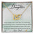 To My Daughter Interlocking Hearts Necklace Message Card
