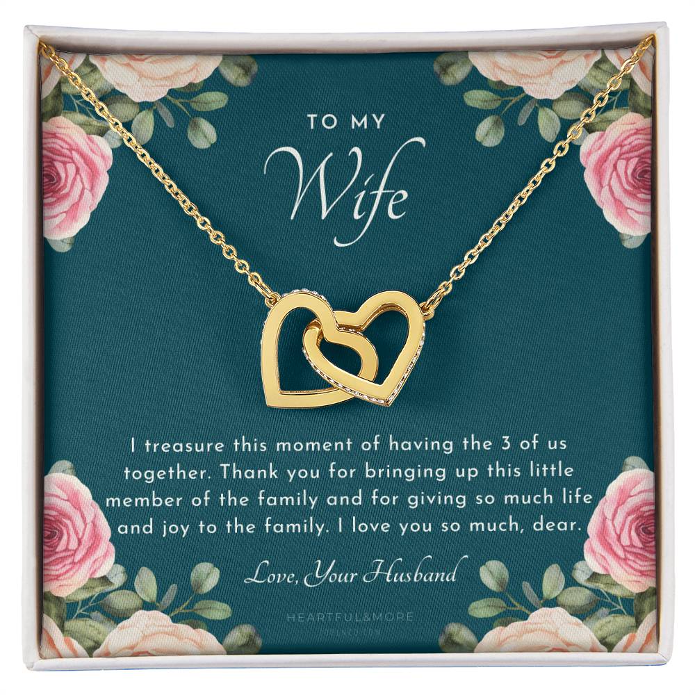 Postpartum Gift For Wife Gift For Wife Post Pregnancy Becoming A Mother Gift Gift For Wife Birth Wife After Pregnancy Necklace Wife Becoming A Mom Interlocking Hearts Necklace