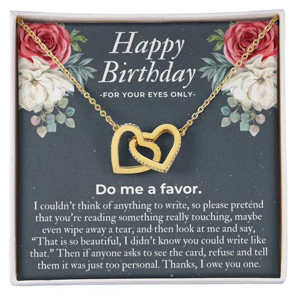 Perfect Birthday Gift For Her Unique Birthday Gift Birthday Necklace Gift Funny Birthday Gift For Her Grandma Mom Aunt Daughter Interlocking Hearts Necklace
