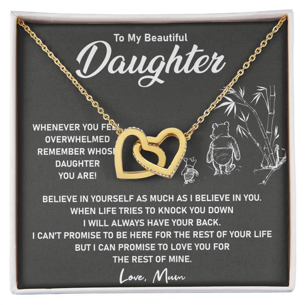 To My Daughter - I Will Love You For The Rest Of Mine - Necklace Interlocking Hearts Necklace