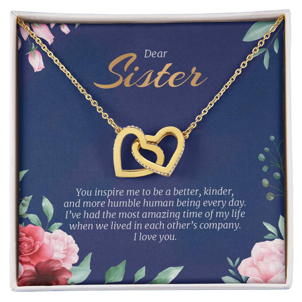 Interlocking Hearts Necklace For Sister