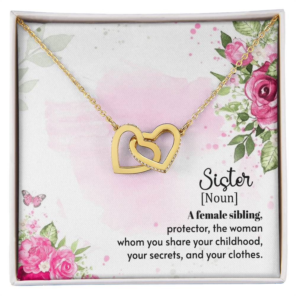 A Female Sibling - Interlocking Hearts Necklace