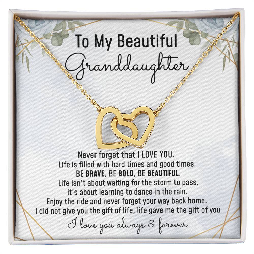 Granddaughter Necklace Gift From Grandparents Interlocking Hearts Necklace