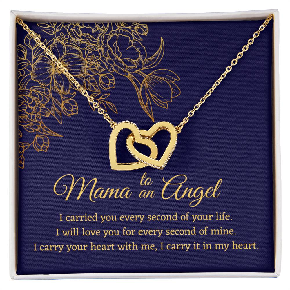 Mama To An Angel - Interlocking Hearts - Miscarriage Gift Necklace Angel Baby Miscarriage Keepsake Pregnancy Loss Bereavement Gift Stillborn Interlocking Hearts Necklace