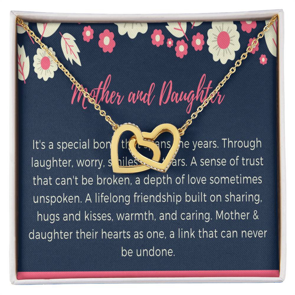 Mother And Daughter Necklace Set Mothers Day Gift Matching Mother Daughter Necklaces Wedding Gift Birthday 14Kt Gold Filled Rose Silver Interlocking Hearts Necklace