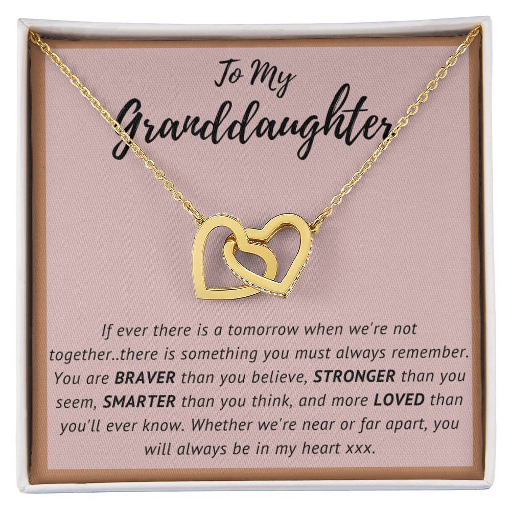 To My Granddaughter - Interlocking Hearts Necklace